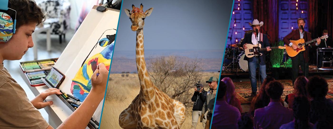 Images from August featured shows: A WORLD OF DIFFERENCE: Embracing Neurodiversity; CATCHING GIANTS; and WILSON FAIRCHILD: Statler Made