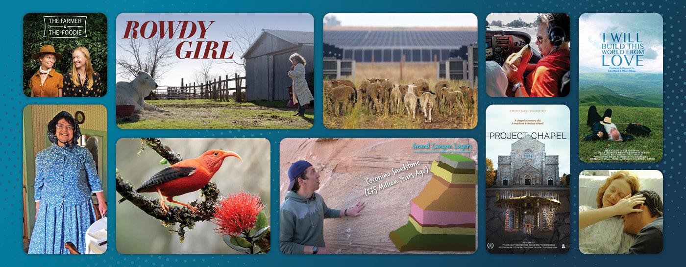 Images from new shows available for streaming: The Farmer & The Foodie; Rowdy Girl; Save the Farm, Save the Future; Flying Tails; I Will Build This World From Love; Upstate Attractions; Vanishing Voices; OutSCIder Classroom; Project Chapel; and Anything You Lose